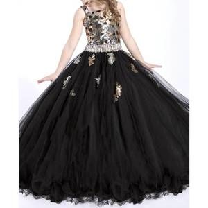 NEW RACHEL ALLAN sequin bodice tulle ball gown in black/gold